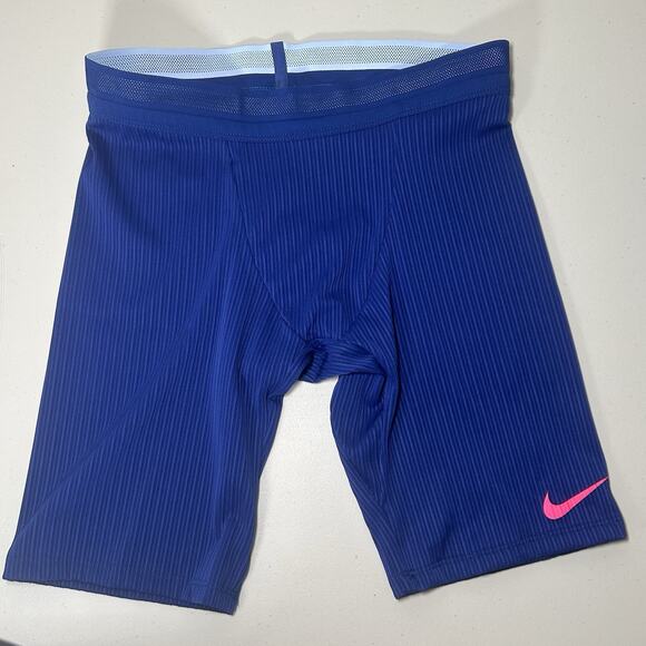 Nike Pro Elite Made in USA 1/2 Running Tights DX8990-455 Blue/Pink (Men’s Large) - Picture 1 of 5